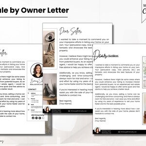 Carta FSBO de bienes raíces, carta de venta por propietario, folleto de marketing de bienes raíces de lujo, agricultura de bienes raíces, plantilla de paquete de bienes raíces