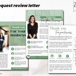 Carta de avaliação do agente imobiliário, carta de depoimentos de clientes sobre agricultura, solicitação de avaliação do cliente, folheto de solicitação de feedback, Nature Greenery Design