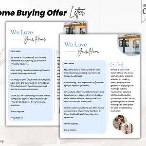 Carta de oferta de compra de vivienda, Carta de oferta de compra, Carta de oferta de bienes raíces, Propuesta de compra de vivienda, Carta de oferta del comprador, Carta de compra azul