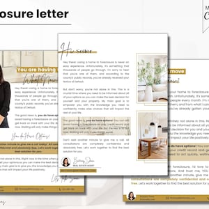 Real Estate Foreclosure letter Bundle, Pre-Foreclosure Letter Bundle, farming Prospecting Letter Bundle, Foreclosure assistance Luxury Gold