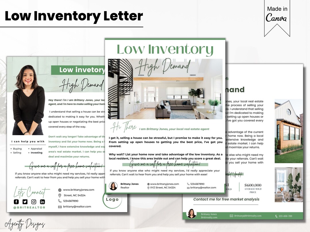 Inventory Lettering Design Low Inventory and High Demand Letter, Real Estate Farming Letter ...