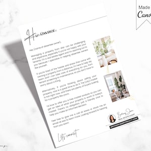 Carta de propietario ausente, Carta de propietario remoto, Carta de administración de propiedad de alquiler, Propietario de propiedad de larga distancia, Comercialización de agente inmobiliario