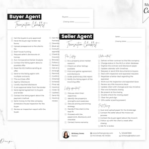 Seller and Buyer Agent Transaction Checklists, Real estate marketing template, Transaction Coordinator Checklist flyer, Buyer&#39;s template