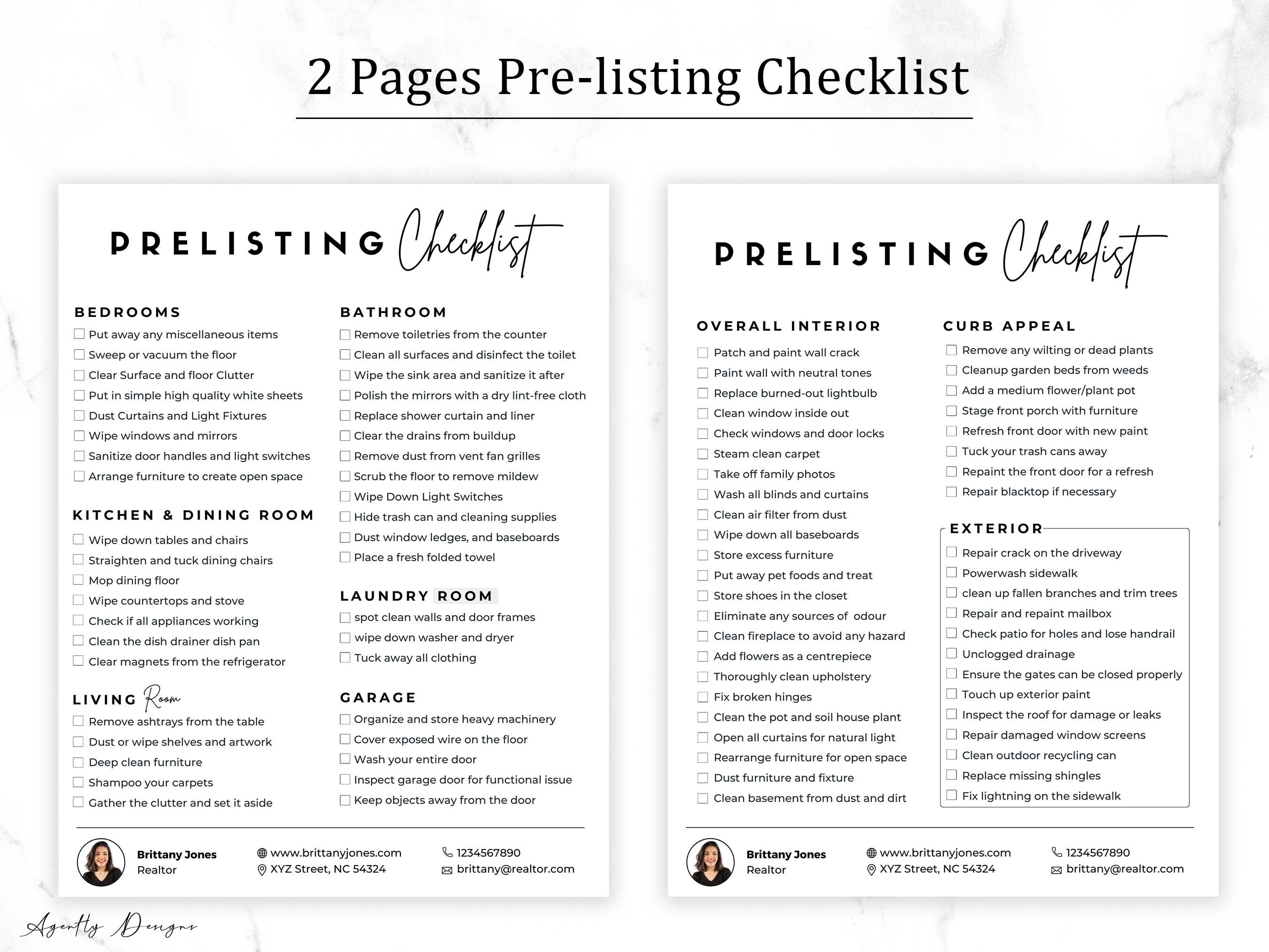 Real Estate Checklist Bundle, Home Buying and Selling Questionnaire ...