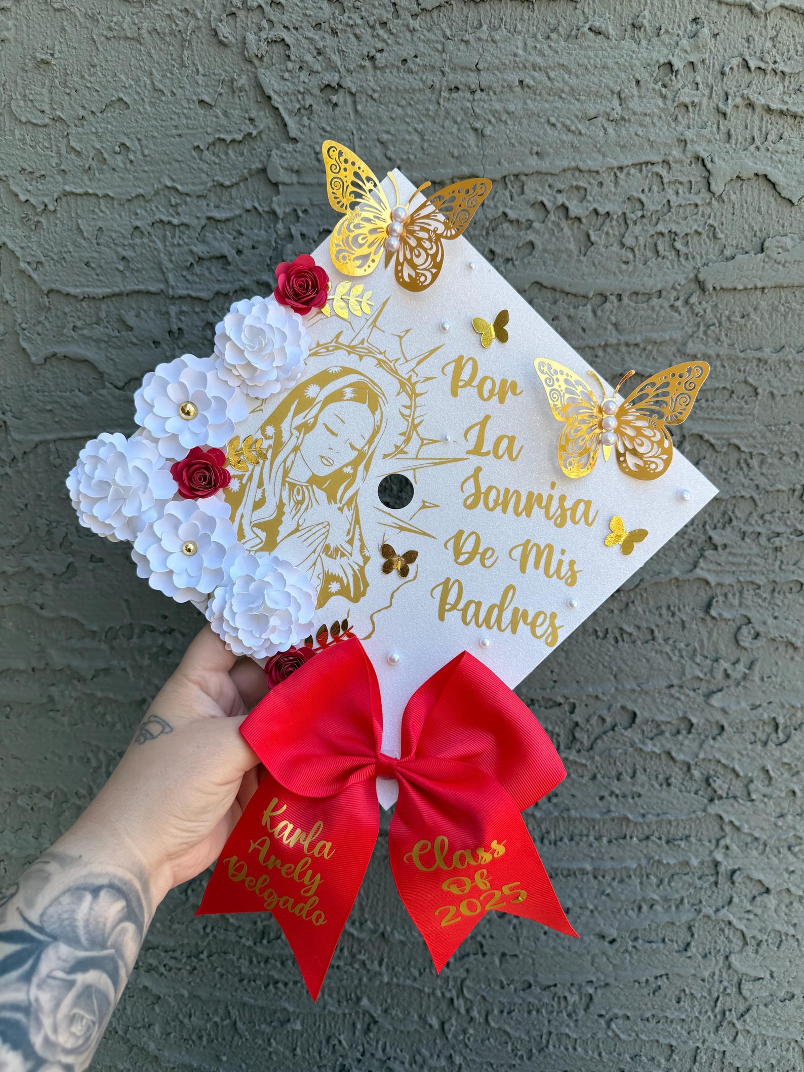 Virgin Mary Graduation Cap Topper: Handcrafted Catholic Grad Cap - Etsy