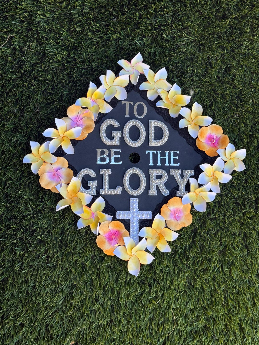 To God Be the Glory Graduation Cap Topper | Christian Graduation Cap ...