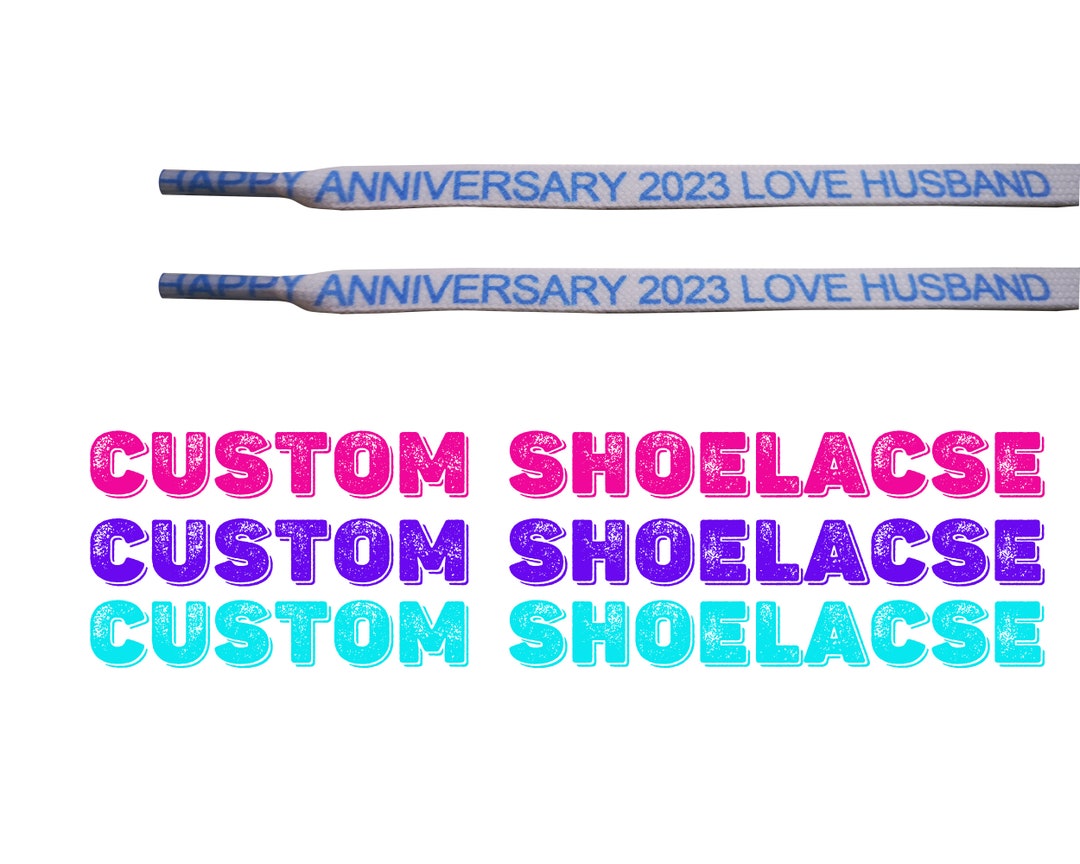 Custom Laces Personalized Shoe Laces Flat 16 54in Gift for Etsy