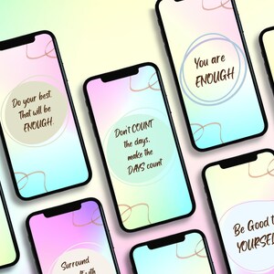 Set of 12 Bright Motivating Phone Wallpaper Bundle, Phone Lock Screen, iOS Wallpapers, Digital Download, Android Home Screen, Inspirational