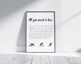 Male, Triathlon, Triathlete Gifts, Swim Bike Run, Triathlete Birthday Gift, Print, Printable Wall Art, Male Athlete, Motivation, Triathlete