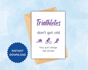 Female Triathlete Birthday Card; Funny Quote; Triathlon Gift Card;