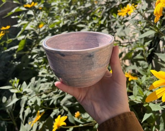 Ceramic bowl Pink and Purple Flower