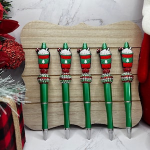 Beaded Pen Silicone Beads Christmas Hot Chocolate