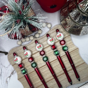 Penna con perline Caro Babbo Natale