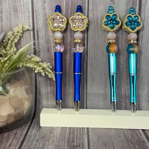 Beaded Rhinestone Flower Pens