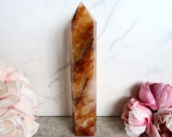 EXQUISITE XL 2.1 lb. Golden Healer Tower | High-Quality Golden Healer Point | Golden Healer Crystal | Yellow Hematoid Quartz | Master Healer