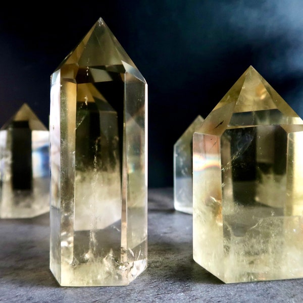 CHUNKY High Quality Citrine Point Tower | Polished Citrine | Citrine Crystal Tower | Obelisk Wand | Sunshine, Abundance Crystal | Feng Shui