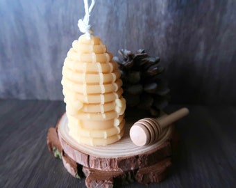 Beehive Beeswax Candle | 100% Canadian Beeswax | Beehive Molded Candle | 3 inch Beeswax Candle | Natural Air Purifier | Hand Poured |