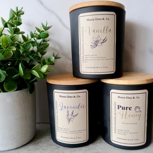 100% Pure Canadian Beeswax Candles in a Jar 8oz | Essential Oils | Lavender, Sandalwood, Vanilla Scented Beeswax Candle | Unscented Beeswax