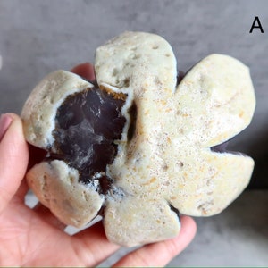 LARGE Sparkly Agate Lotus Flower with Druzy Agate Lotus Flower Agate Geode Flower Carved Lotus Flower Crystal Gemini Birthstone image 3