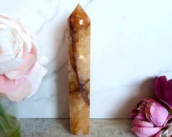 EXQUISITE XL 2 lb. Golden Healer Tower | High-Quality Golden Healer Point | Golden Healer Crystal | Yellow Hematoid Quartz | Master Healer |