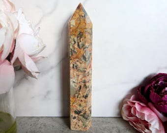 UNIQUE Large 1.5 lbs. Money Agate Tower | Prosperity Crystal for Wealth Attraction, Abundance, Feng Shui, Root Chakra & Spiritual Home Décor