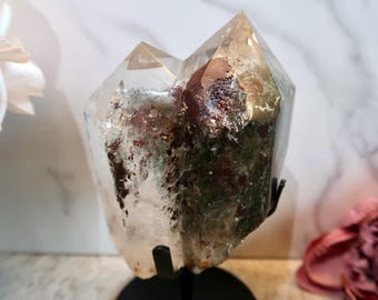 Garden Quartz Lodolite Necklace: Rainbow Inclusions, Sterling