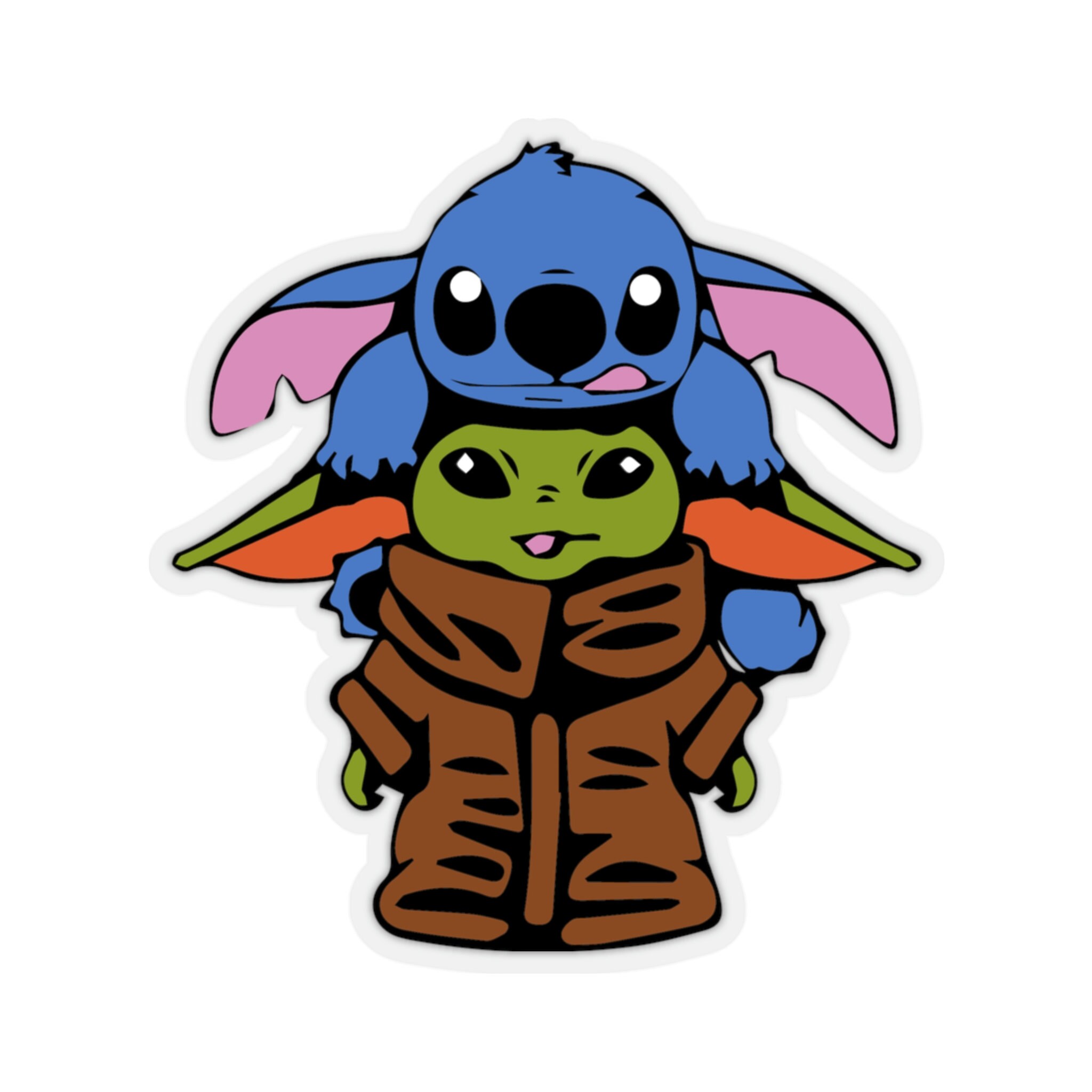 Stitch and Baby Yoda Sticker Stitch and Grogu Kisscut Stickers Grogu