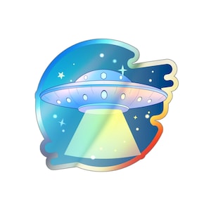 Naklejki holograficzne UFO wycinane | Naklejka UFO | Naklejka holograficzna Alien