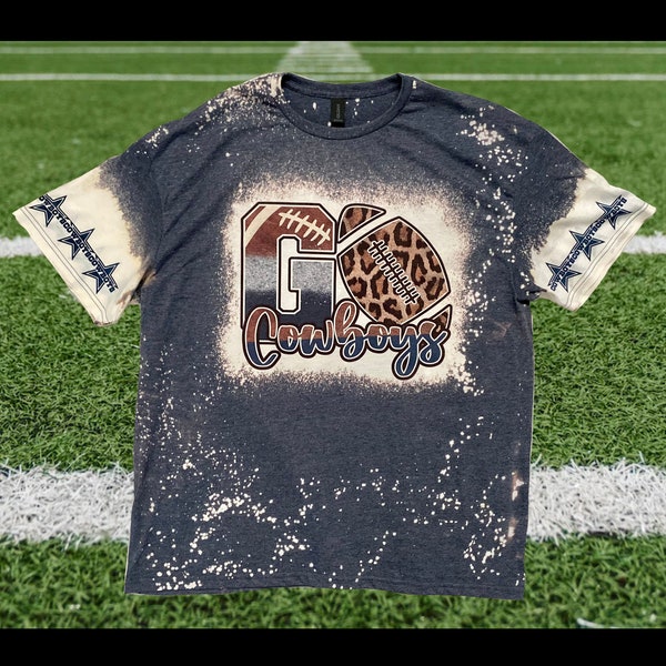 Go Cowboys Football Shirt Bleached | Custom Made to Order | Gameday | Seasonal