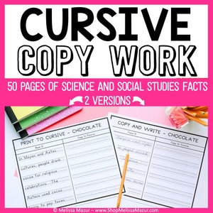 Cursive Copy Work | Handwriting Workbook | Learn To Write Cursive | Cursive Alphabet Letters | Homeschool Handwriting