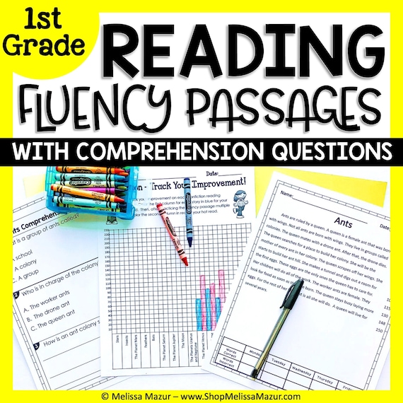 1st Grade Reading Fluency Passages | Reading Comprehension Questions | Homeschool Worksheets Printables
