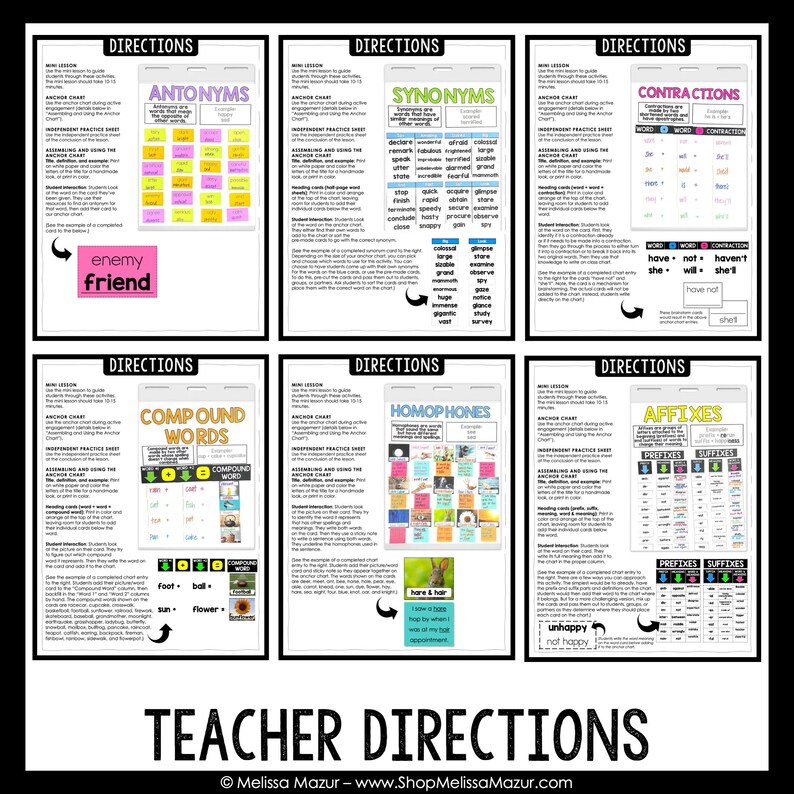 Types of Words Anchor Charts Interactive Anchor Charts DIGITAL DOWNLOAD