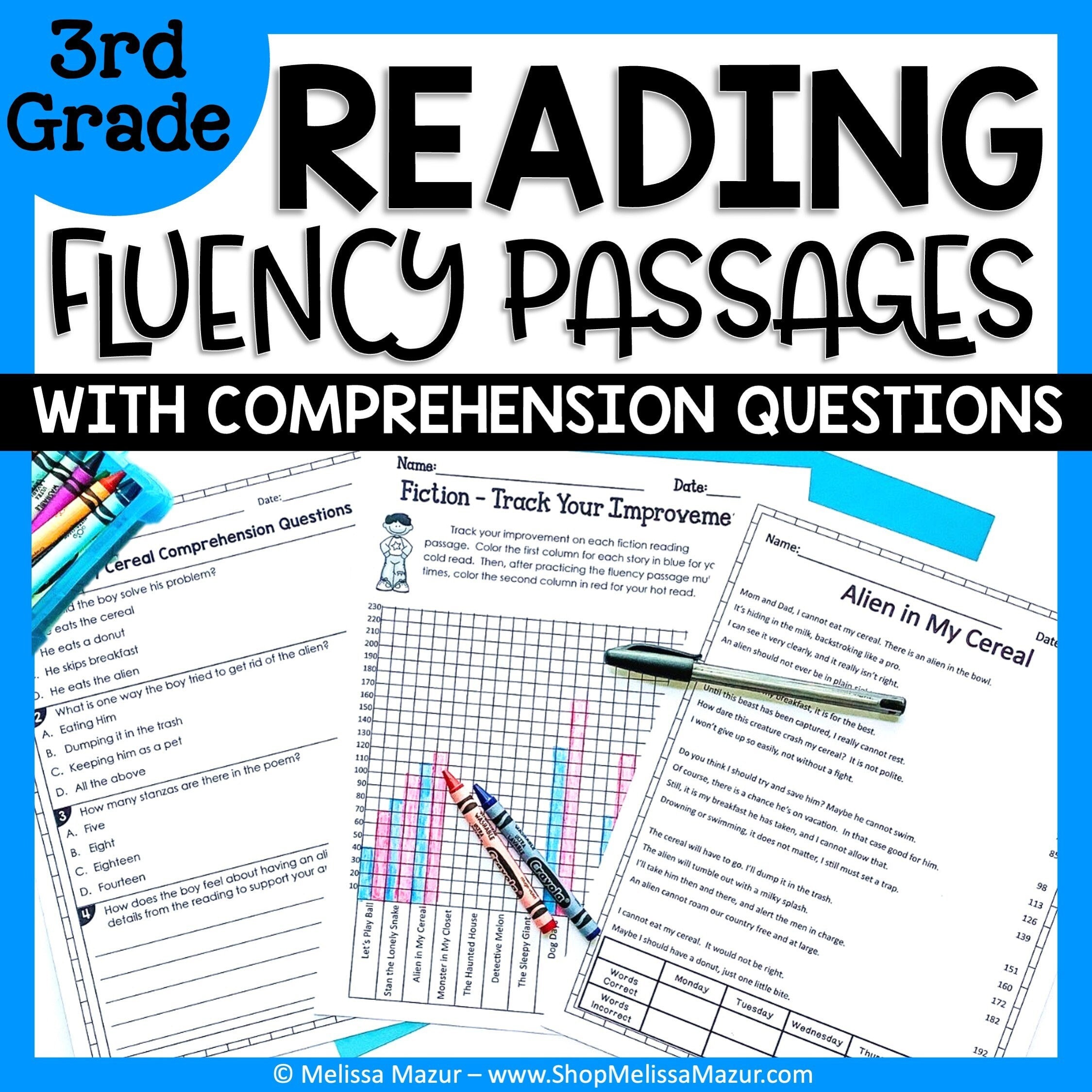 3rd grade reading fluency passages reading comprehension questions