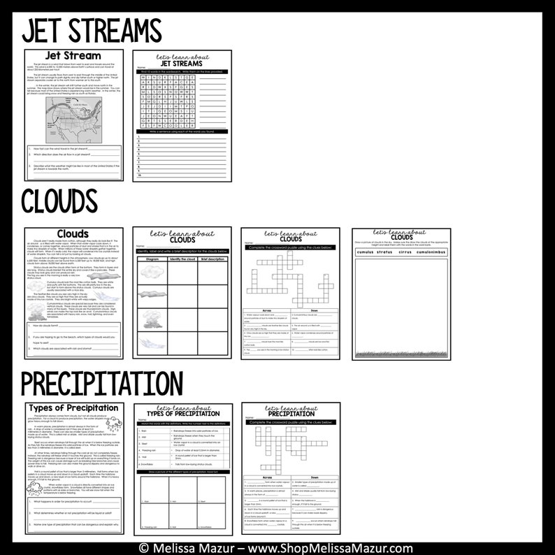 Weather Science Unit | Science Reading Passages, Task Cards, and ...