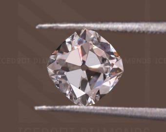 1CT Cushion Cut Lab Grown Diamond, Old Mine Square Cushion Loose Diamond for Engagement Ring, Anniversary Gift, Custom Diamond Ring for Her