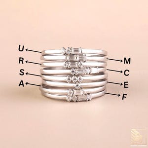Custom Diamond Morse Code Ring Real Lab Grown Diamond Wedding Ring Baguette & Round Diamond Morse Code Initial Rings Stacking Wedding band