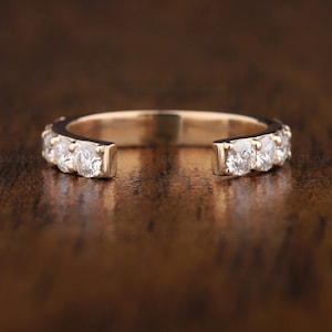 Open Pave Wedding matching stacking Band For Women Spacer Matching Moissanite Band Open Gap Spacer Ring Anniversary Gifts Cuff Women&#39;s Band