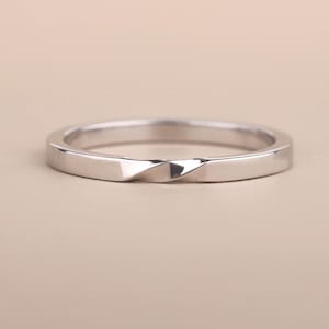 14K Solid Gold Möbius Ring, 925 Sterling Silber Möbius Ring, Gold Ehering, Verlobungsring, Paar Möbius Ring, Männlich Weiblich Gold Band