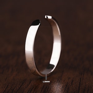 Plain Open Wedding Band Wedding Band for Women 14K Solid Gold Finish Wedding Ring Anniversary Ring Plain Open Ring, Valantine Gift For her