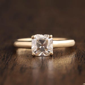 1.25CT Cushion Cut Canary Yellow Moissanite Engagement Ring, Solitaire Wedding Ring, Ring for Women, Handmade Ring, Anniversary Gift Ring