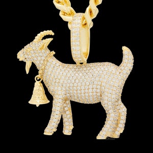 925 Silver Animal Goat Diamond Pendant Goat Head Pendant