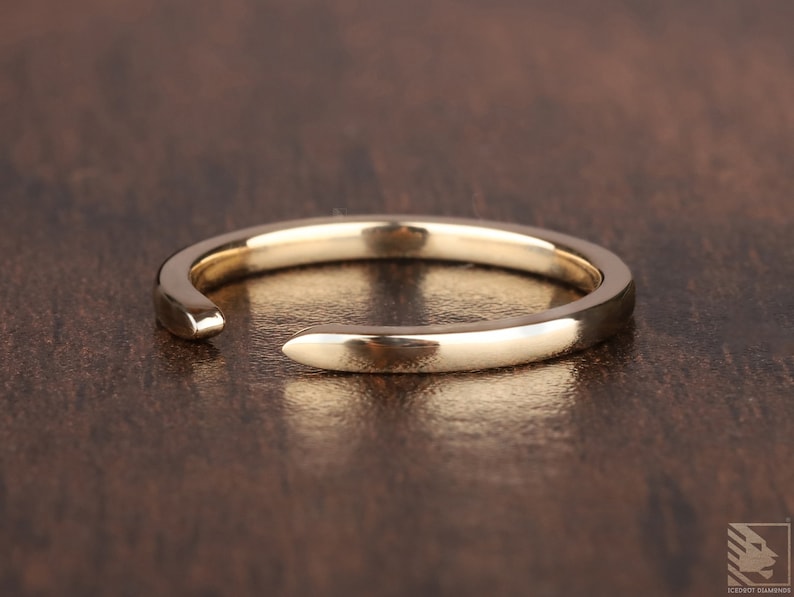 Plain Open Wedding Band Wedding Band for Women 14K Solid Gold Etsy