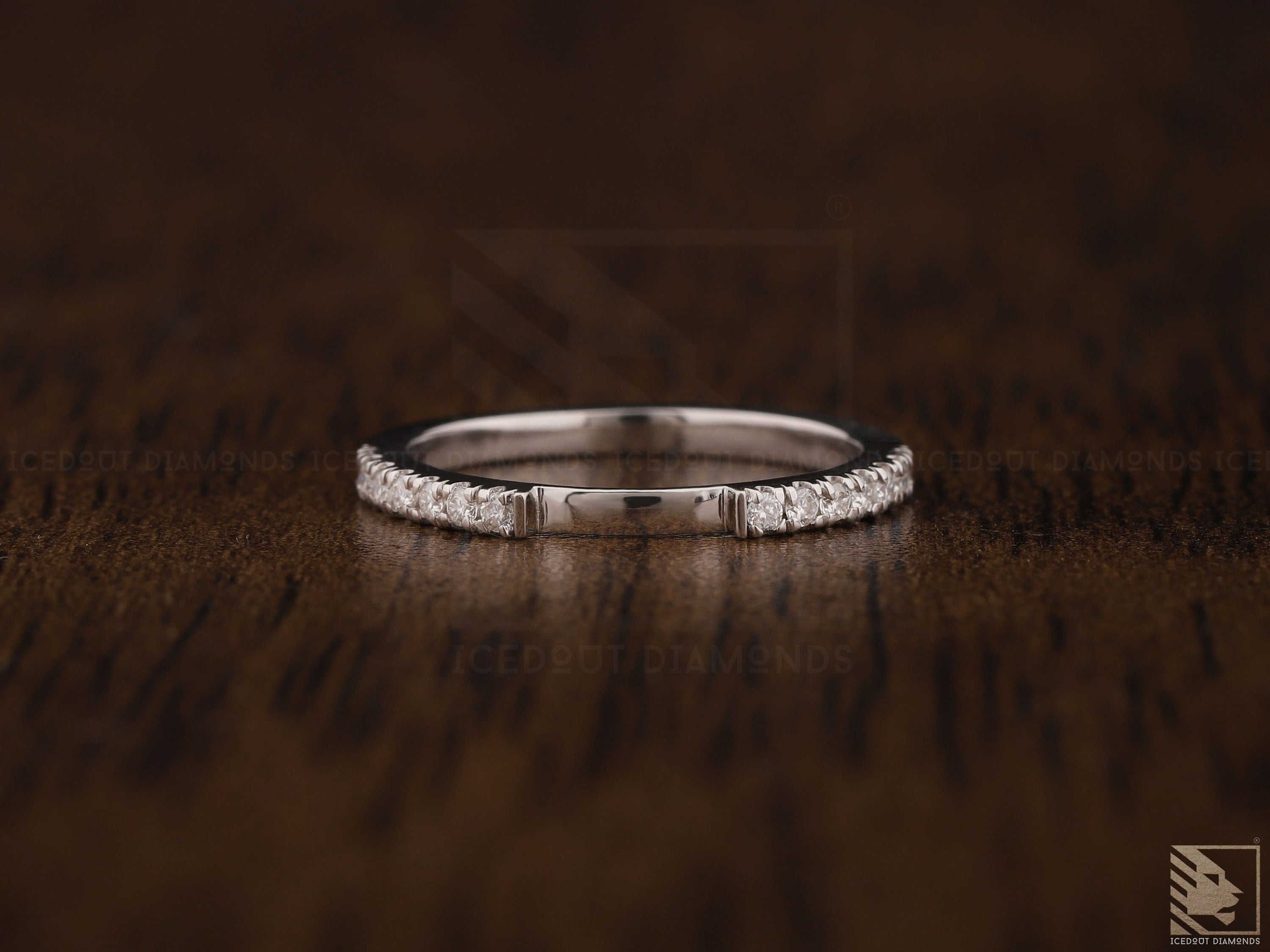 パヴェセット ホワイトゴールド 結婚指輪 レディース トップカット