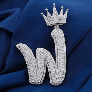 Customized M-Initial Letter Pendant, Brilliant Cut Real Moissanite Diamond Pendant For Men & Women, Alphabet Pendant, Iced Out Jewelry, Gift