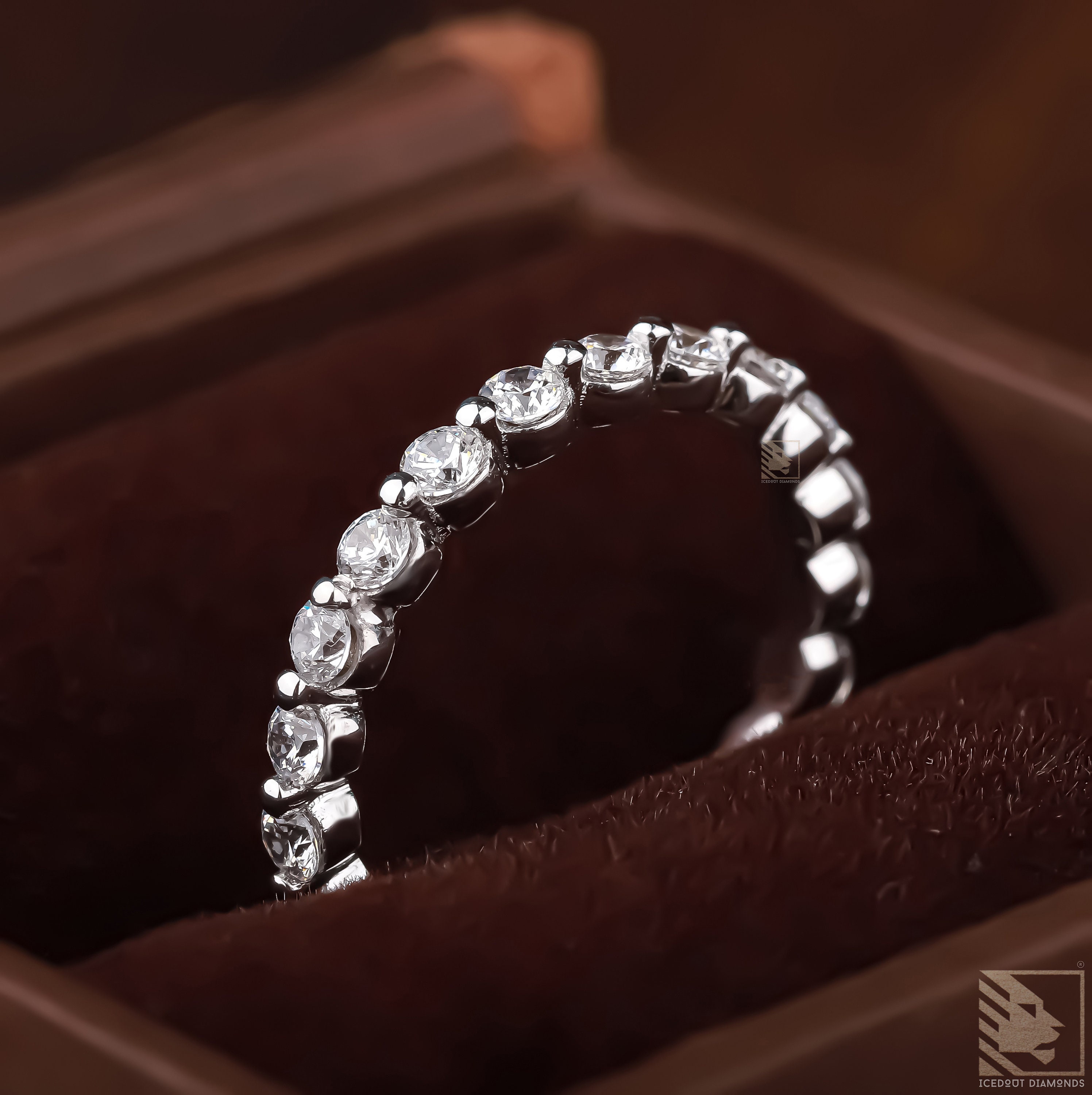 Bubble Wedding Band Single Prong Full Eternity Band Matching Etsy