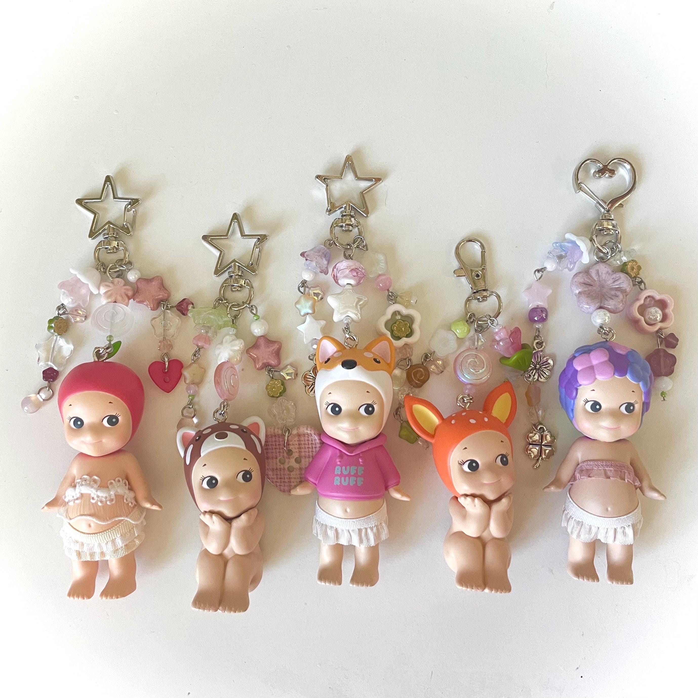 sonny angel beaded keychains !! hanami sonnys, animal fruit flower marine series, authentic !!