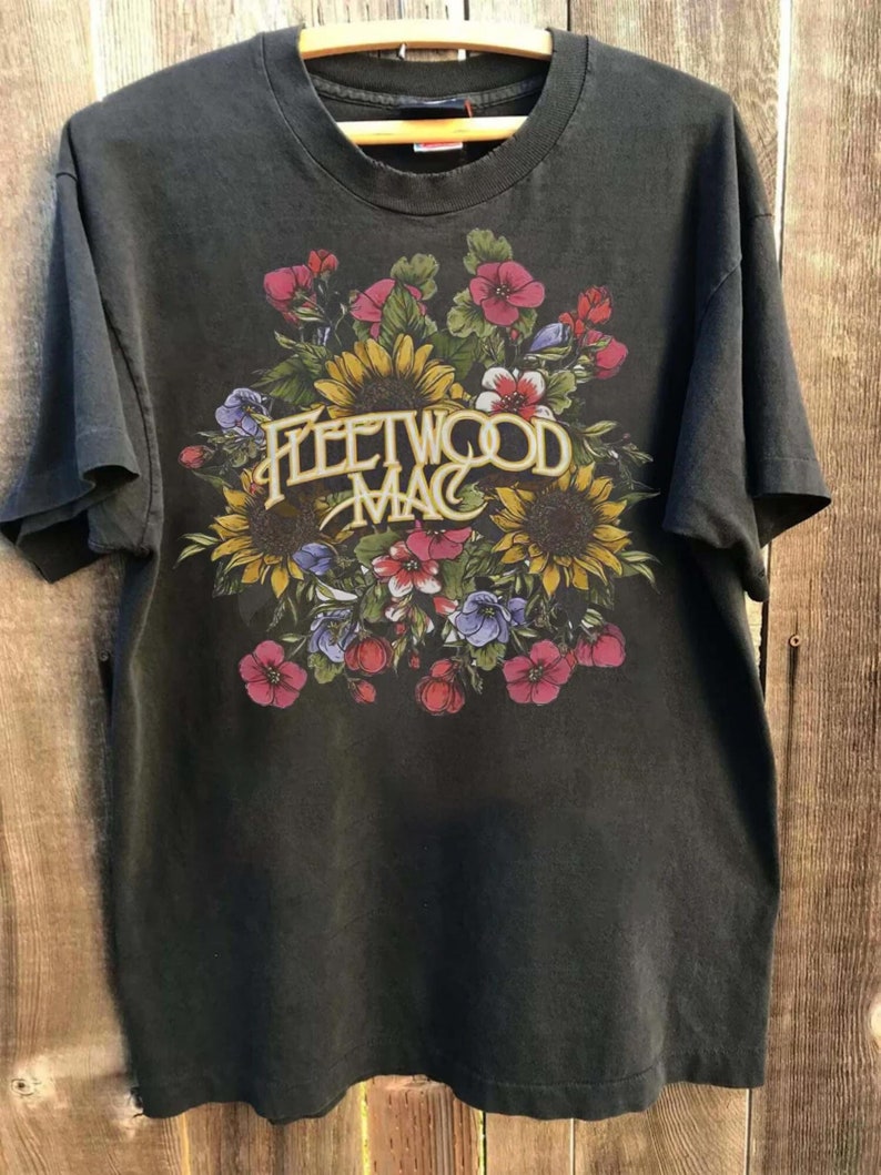 Flora Fleetwood Mac vintage, chemise rétro Fleetwood Mac, chemise Fleetwood Mac, cadeau Stevie Nicks, Fleetwood Mac Tshirt Stevie Nicks image 1