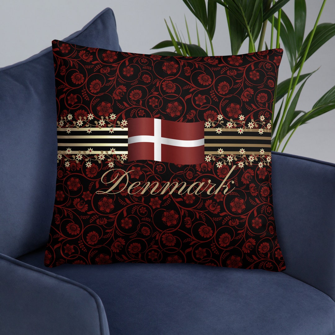 Denmark Gift Pillow Denmark World Pillow Souvenir Gift Etsy