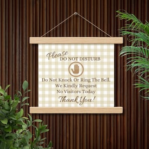 Do Not Disturb Sign #1 | Do Not Knock Sign | Do Not Ring Doorbell Sign | Do Not Knock Or Ring Doorbell Sign | Front Door Sign | Door Hanger
