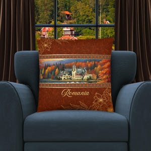 Romania Gift | Romania Pillow | Romania Home Decor | Romania Travel Keepsake | Romania Souvenir | Romania Vacation | Romania Travel Memento